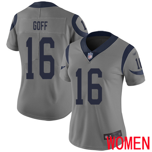 Los Angeles Rams Limited Gray Women Jared Goff Jersey NFL Football #16 Inverted Legend
